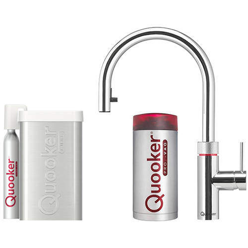 Quooker Flex 5 In 1 Boiling Water Kitchen Tap & CUBE COMBI (Chrome).