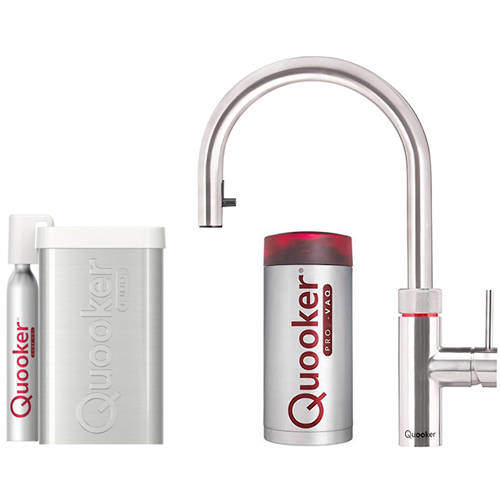 Quooker Flex 5 In 1 Boiling Water Kitchen Tap & CUBE COMBI (S Steel).