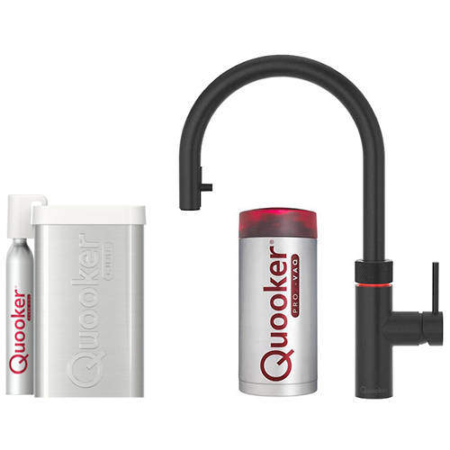 Quooker Flex 5 In 1 Boiling Water Kitchen Tap & CUBE PRO3 (Black).