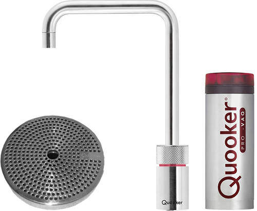 Quooker Nordic Square Boiling Water Tap & Drip Tray. COMBI (B Chrome).