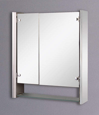 Reflections Cannes stainless steel bathroom cabinet. 550x650mm.