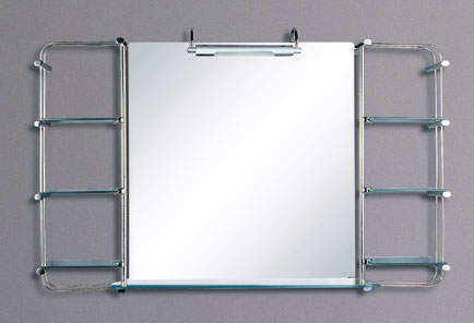 Reflections Durham illuminated bathroom mirror with shelves. 1200x700mm.
