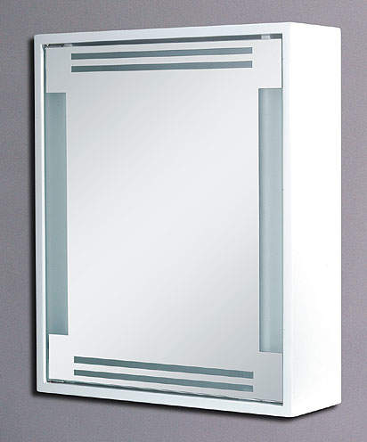 Reflections Evesham bathroom cabinet with strip lights. 460x560mm.