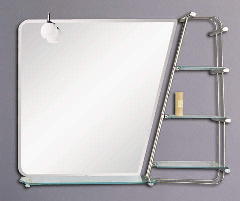 Reflections Maltby illuminated bathroom mirror with shelves. 900x750mm.