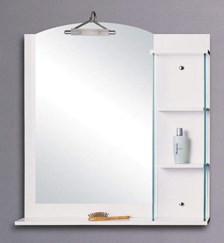 Reflections Oxford illuminated bathroom mirror with shelves. 820x900mm.
