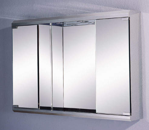 Reflections Powys stainless steel bathroom cabinet & light. 800x550mm.