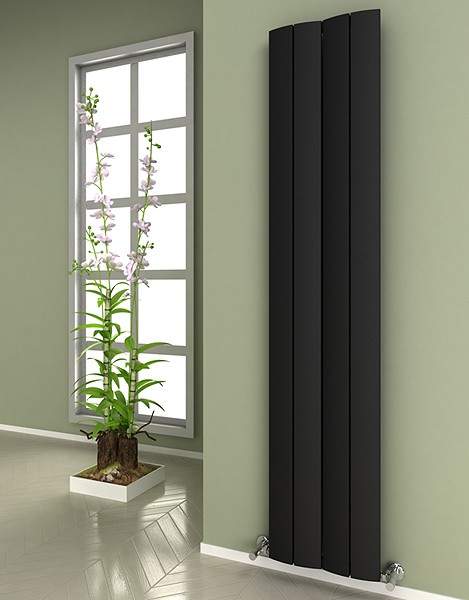 Reina Radiators Evago Vertical Radiator (Black). 225x1800mm. 1775 BTU.