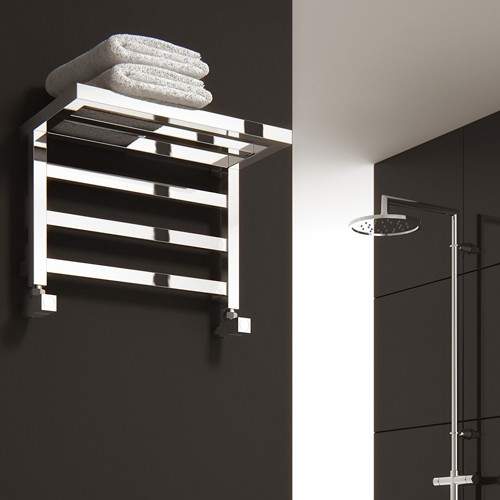 Reina Radiators Elvina Shelf Towel Radiator (Chrome). 350x500mm.