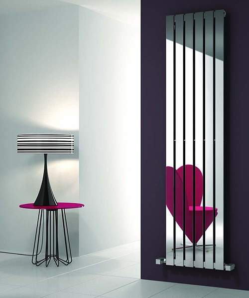 Reina Radiators Lavian Vertical Radiator (Polished Stainless Steel). 285x1800.