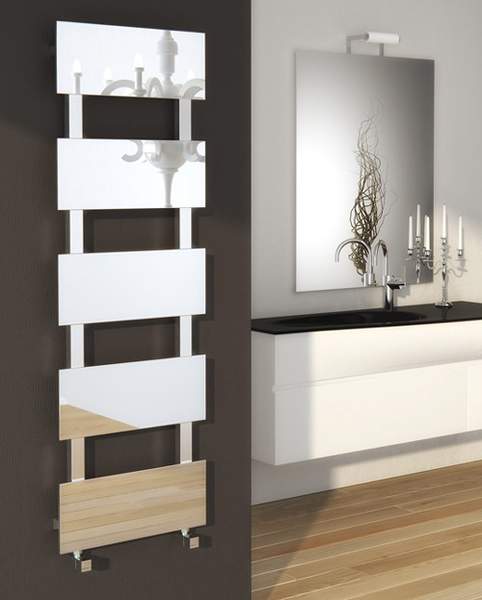 Reina Radiators Mirror Towel Radiator (Stainless Steel). 813x473mm.