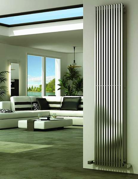 Reina Radiators Odin Vertical Radiator (Satin Stainless Steel). 230x2000.