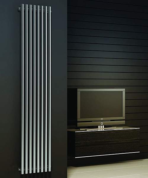 Reina Radiators Orthia Vertical Radiator (Polished Stainless Steel). 1800x390.