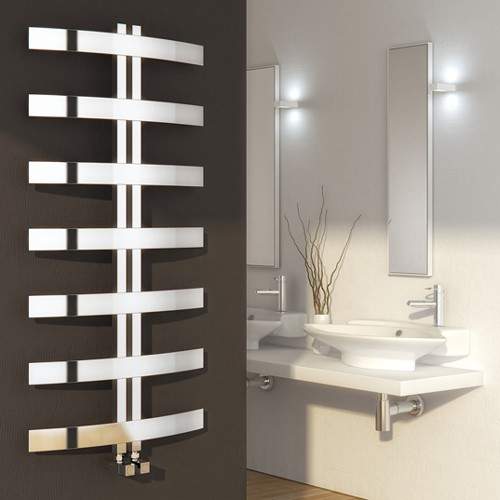 Reina Radiators Riesi Towel Radiator (Stainless Steel). 1200x600mm.