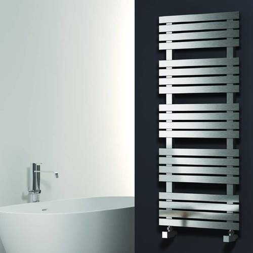 Reina Radiators Sienna Towel Radiator (Satin Stainless Steel). 1690x500.