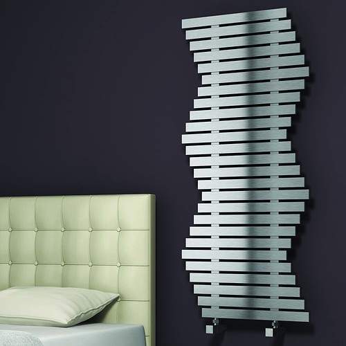 Reina Radiators Wave Wall Art Radiator (Stainless Steel). 790x600mm.