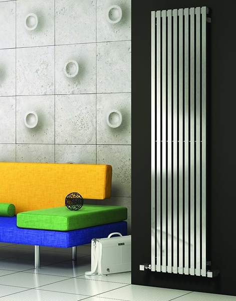 Reina Radiators Xeina Vertical Radiator (Satin Stainless Steel). 331x1800.