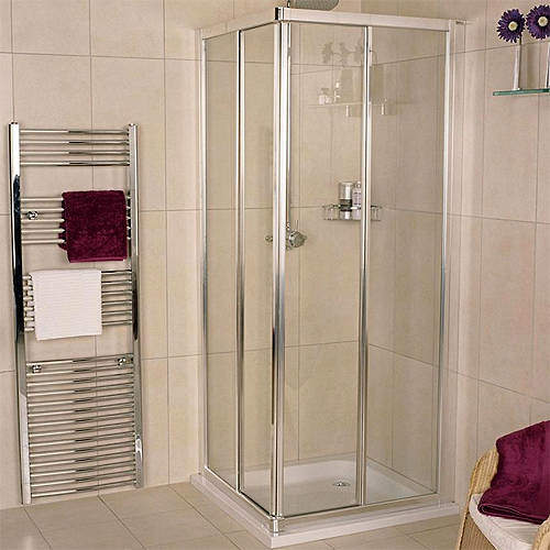 Roman Collage Corner Entry Shower Enclosure (760/800mm, Silver).