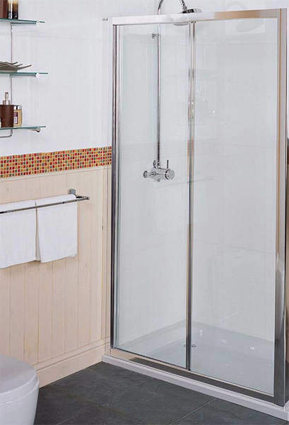 Roman Collage Sliding Shower Door (1000mm, Silver).