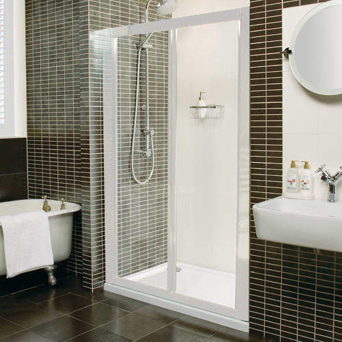 Roman Collage Bi-Fold Shower Door (760/800mm, White).