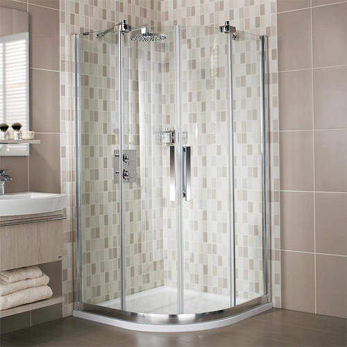 Roman Desire Luxury Quadrant Shower Enclosure (900x900mm, Silver).
