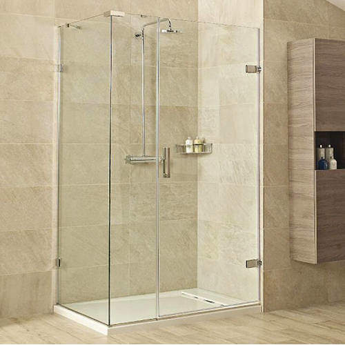 Roman Liber8 Shower Enclosure With Hinged Door (1000x800, Nickel).