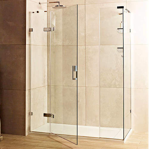 Roman Liber8 Shower Enclosure With Hinged Door (1200x800, Nickel).