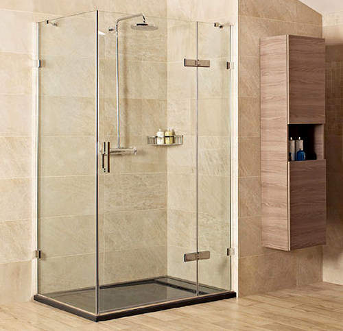 Roman Liber8 Shower Enclosure With Hinged Door (1000x1000mm, Nickel).