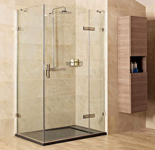 Roman Liber8 Shower Enclosure With Hinged Door (1200x800mm, Chrome).
