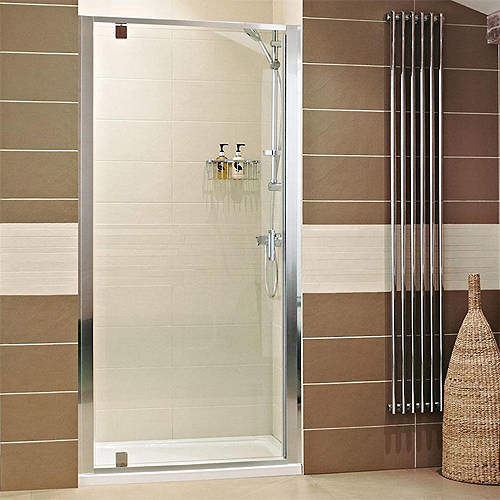 Roman Lumin8 Pivot Shower Door (1000mm, Silver Frame).