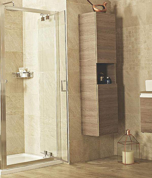 Roman Lumin8 Inswing Shower Door (1000mm, Silver Frame).