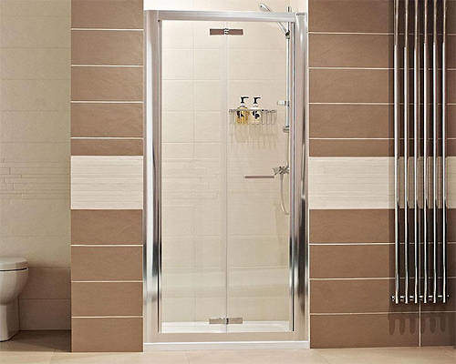 Roman Lumin8 Bi-Fold Shower Door (1200mm, Silver Frame).