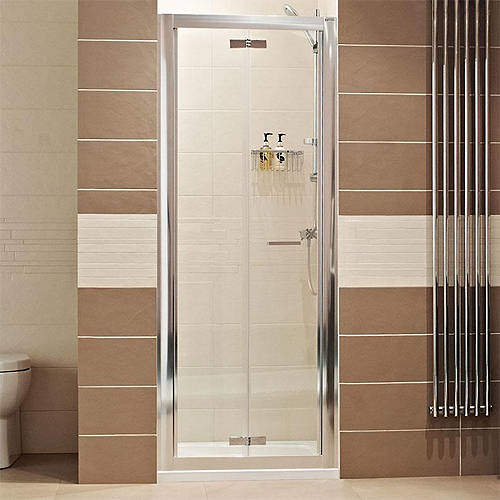 Roman Lumin8 Bi-Fold Shower Door (800mm, Silver Frame).