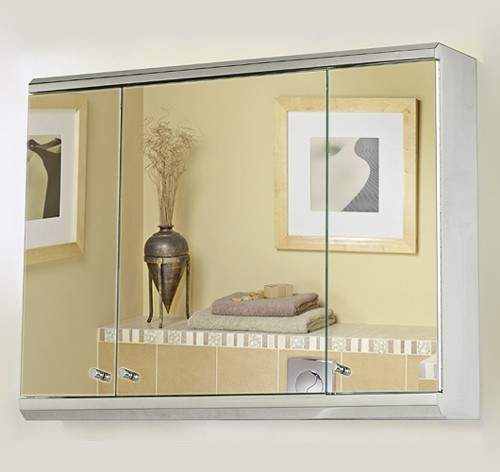 Roma Cabinets 3 Door Mirror Bathroom Cabinet. 800x550x130mm.