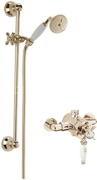 Sagittarius Churchmans Exposed Shower Valve With Slide Rail Kit (Gold).