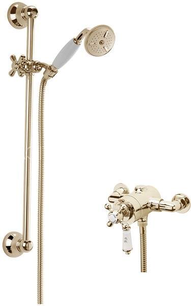 Sagittarius Kensington Exposed Shower Valve With Slide Rail Kit (Gold).