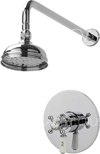 Sagittarius Kensington Shower Valve With Arm & 130mm Head (Chrome).