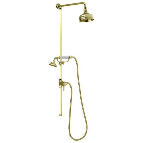 Sagittarius Showers Rigid Riser With 130mm Apron Head & Handset (Gold).