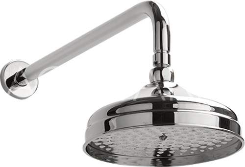 Sagittarius York Traditional Shower Head With Arm (200mm, Chrome).