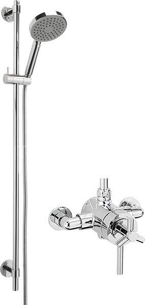 Sagittarius Zone Exposed Shower Valve With Slide Rail Kit (Chrome).