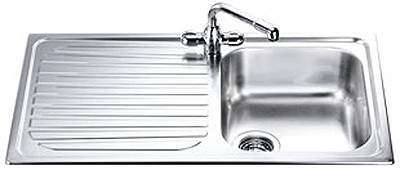 Smeg Sinks Cucina 1.0 Bowl Stainless Steel Kitchen Sink, Left Hand Drainer.