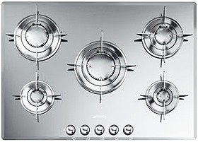 Smeg Gas Hobs Evolution Mirror 5 Burner Gas Hob. 720mm.