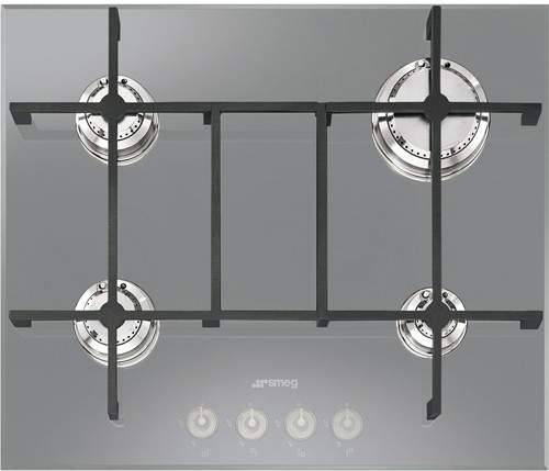 Smeg Gas Hobs Linea 4 Burner Gas Hob. 60cm (Silver Glass).