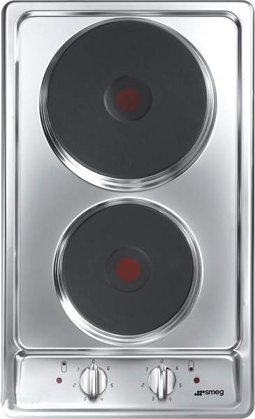 Smeg Electric Hobs Cucina 2 Ring Electric Hob (Stainless Steel). 30cm.