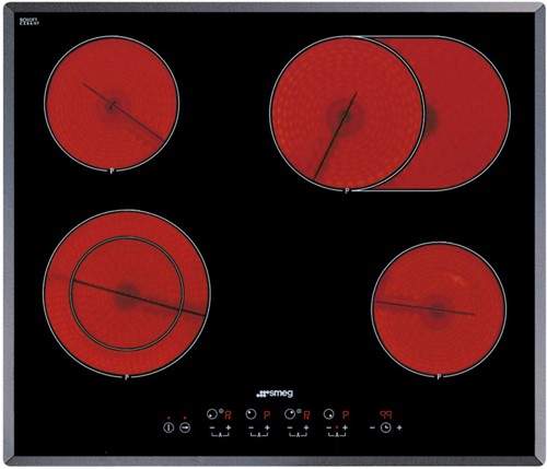 Smeg Ceramic Hobs 4 Ring Touch Control Ceramic Hob & Angled Edge. 60cm.