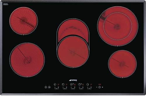 Smeg Ceramic Hobs 5 Ring Touch Control Ceramic Hob & Angled Edge. 77cm.