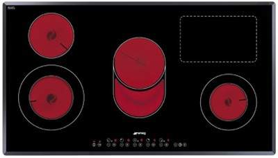 Smeg Ceramic Hobs 4 Ring Touch Control Hob With Warming Zone. 900mm.