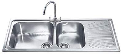 Smeg Sinks 2.0 Bowl Stainless Steel Kitchen Sink With Right Hand Drainer.