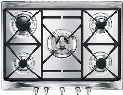 Smeg Gas Hobs Cucina 5 burner Gas Hob (Stainless Steel). Size 70cm.