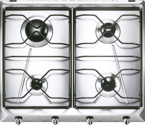 Smeg Gas Hobs Cucina 4 burner Gas Hob (Stainless Steel). Size 60cm.