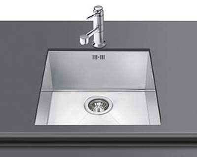 Smeg Sinks 1.0 Bowl Stainless Steel Undermount Kitchen Sink. 400x400mm.